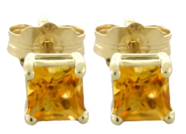 0.7 Carat 14K Solid White Gold Under The Stars Citrine Earrings