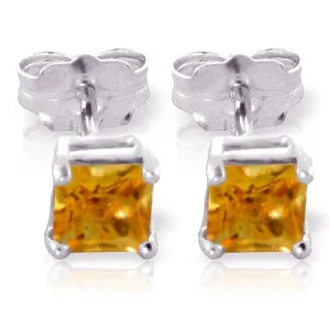 0.7 Carat 14K Solid White Gold Under The Stars Citrine Earrings