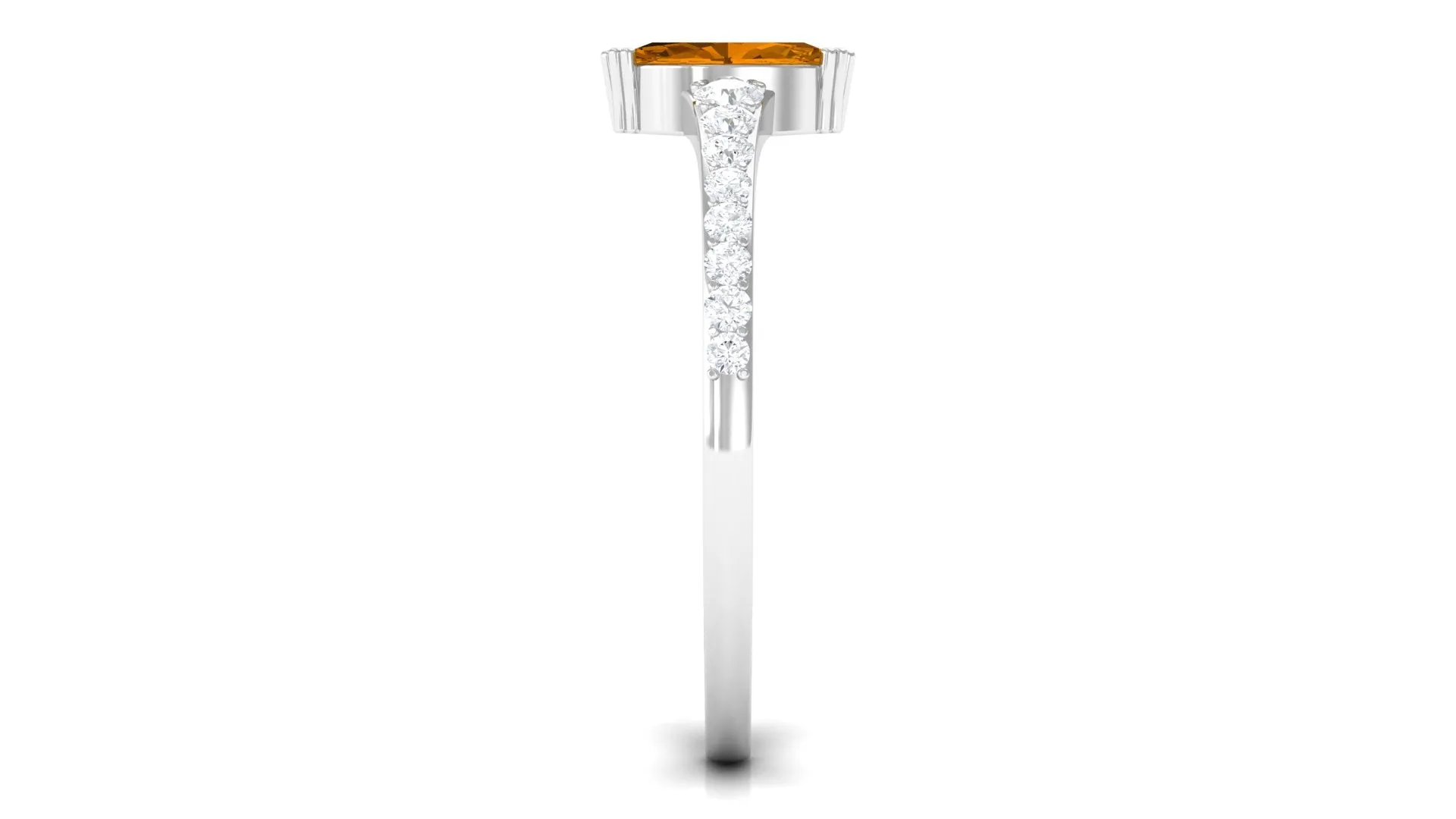 0.75 CT Marquise Cut Citrine Promise Ring with Diamond Stones