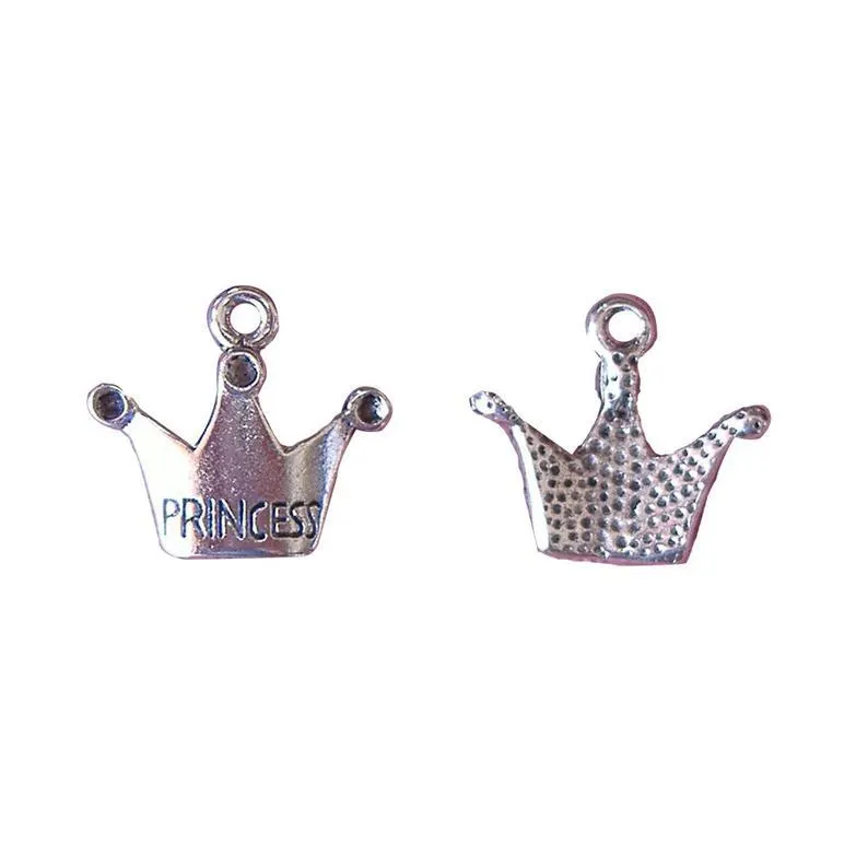 10 Pcs Tibetan Silver Princess Crown Tiara 19mm x 17mm Charms Pendants