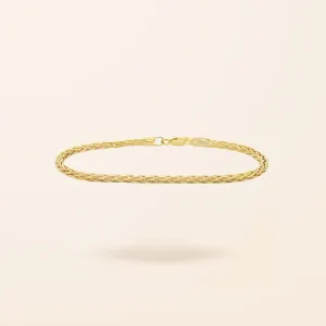 10K Gold Wheat Chain Bracelet