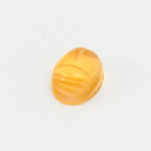 10x8mm Yellow Citrine Carved Scarab Oval Cabs