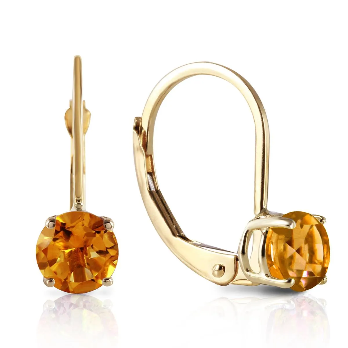 1.2 Carat 14K Solid Yellow Gold Iris Citrine Earrings