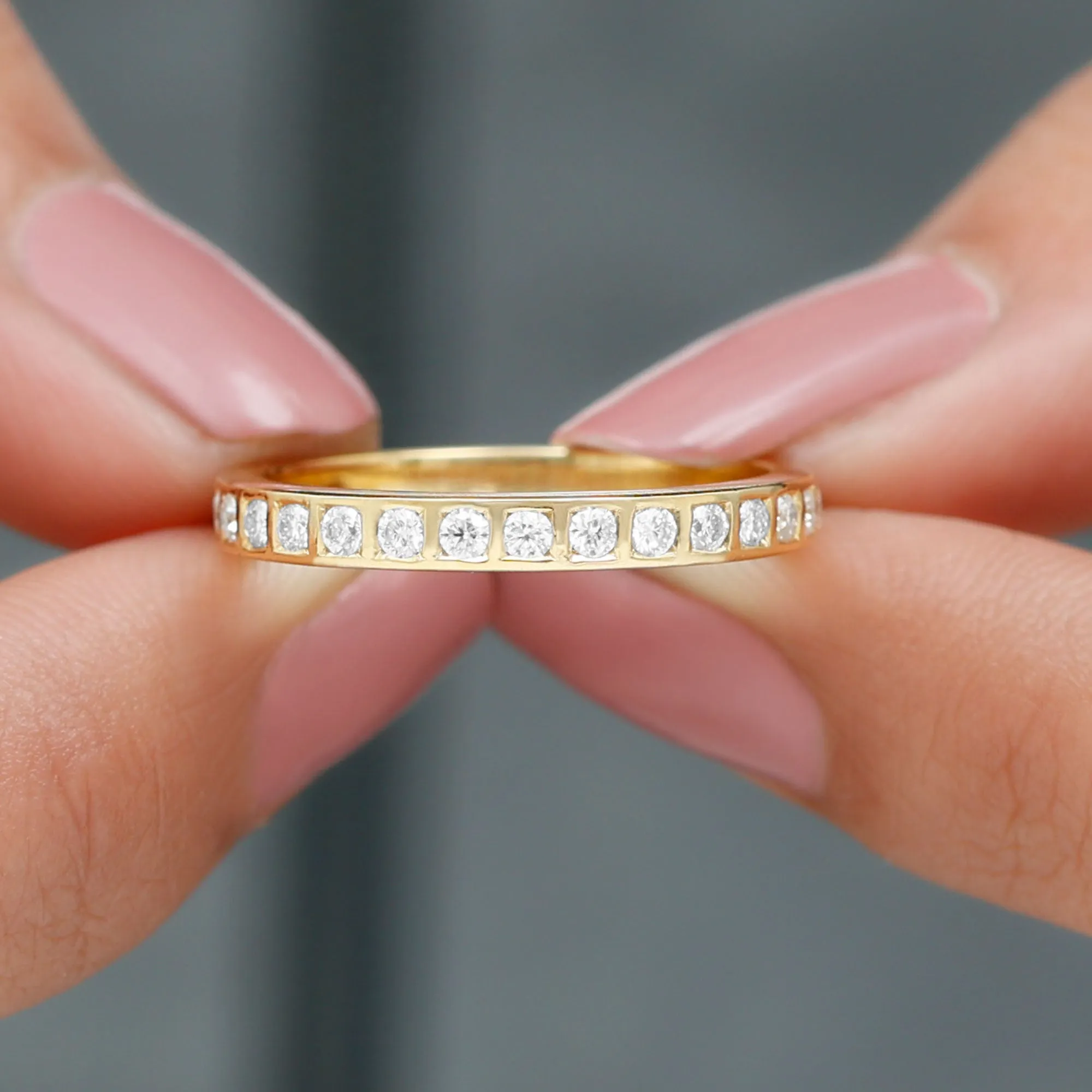 1/2 CT Bar Set Moissanite Half Eternity Ring