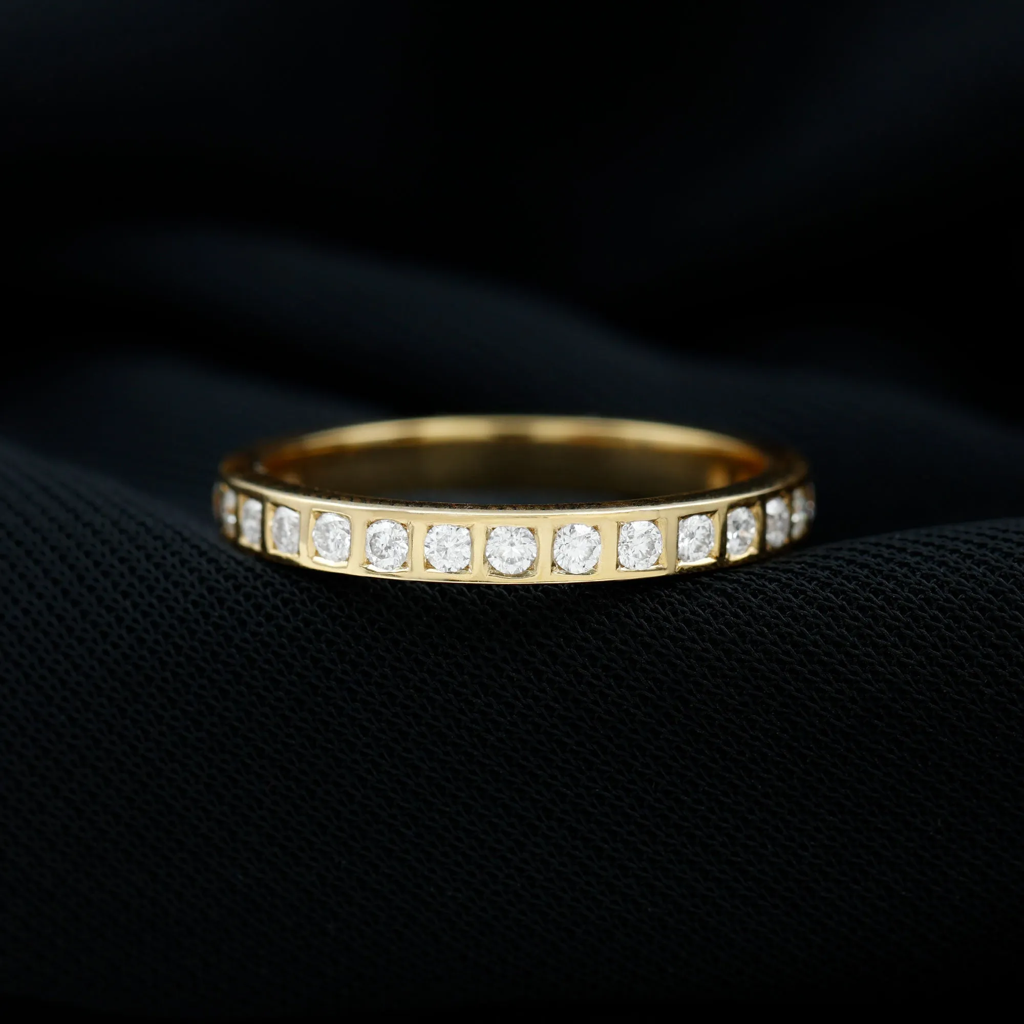 1/2 CT Bar Set Moissanite Half Eternity Ring