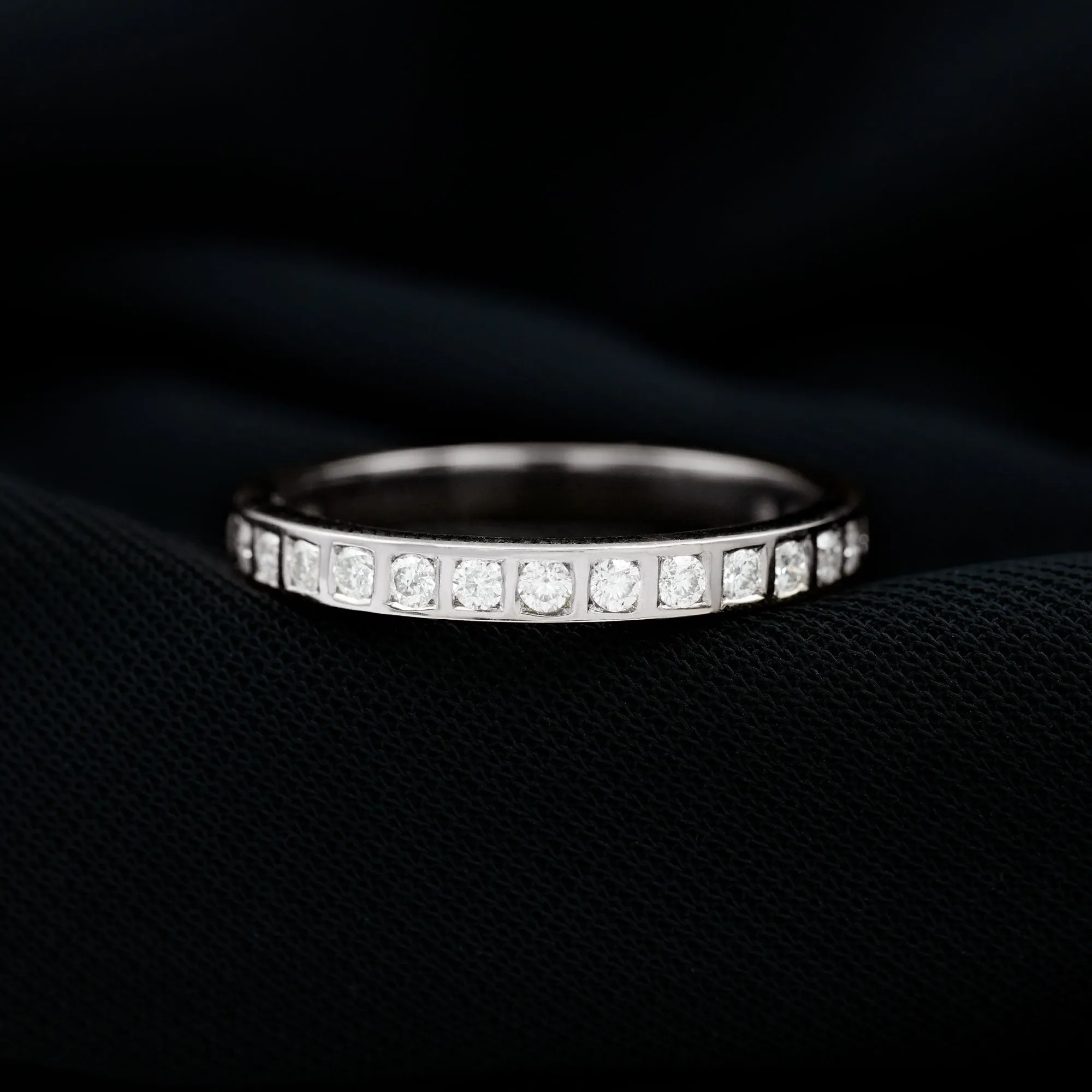 1/2 CT Bar Set Moissanite Half Eternity Ring