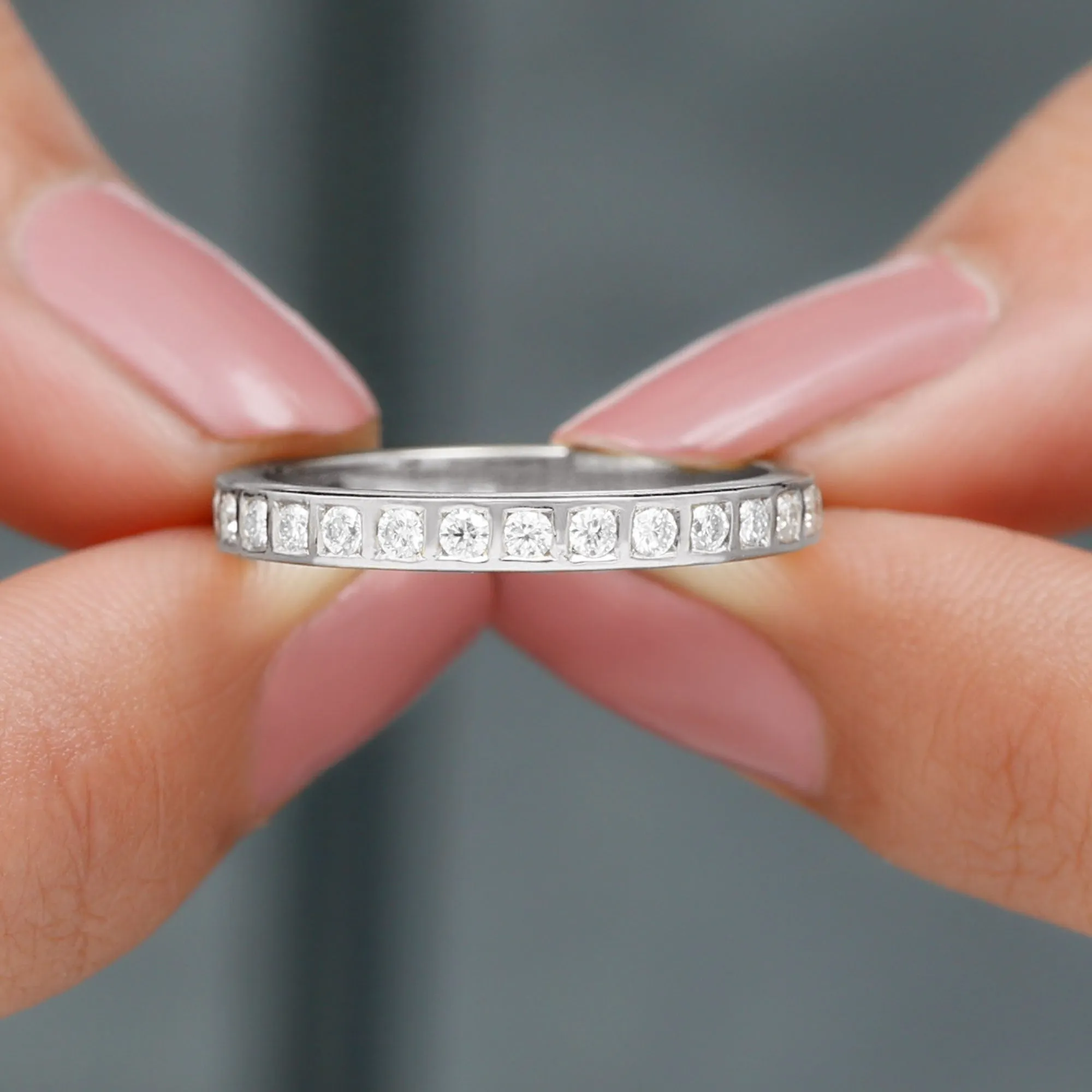 1/2 CT Bar Set Moissanite Half Eternity Ring