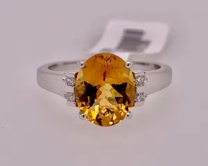 14K Citrine & Diamond Ring