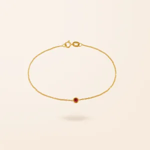 14K Gold Birthstone Bracelet