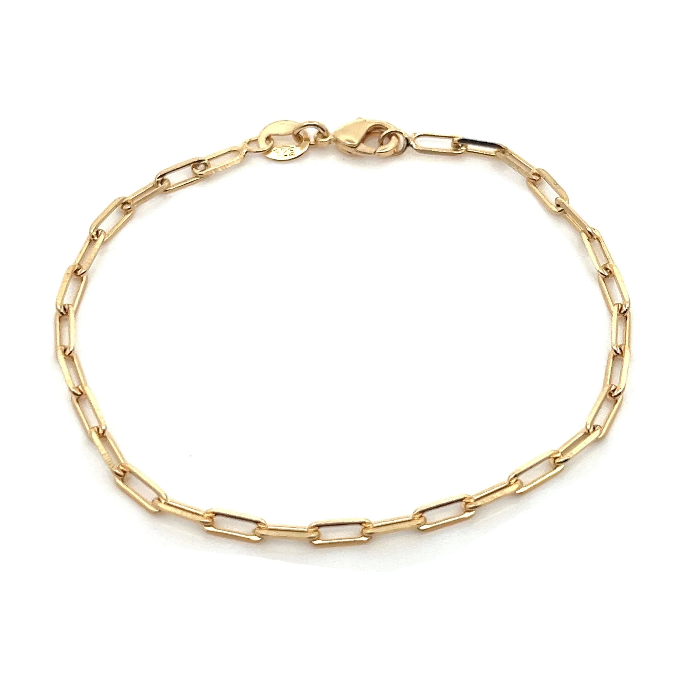 14K-gold-filled paperclip chain bracelet