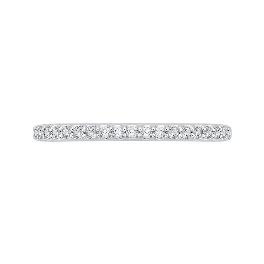 14K White Gold Round Diamond Half Eternity Wedding Band