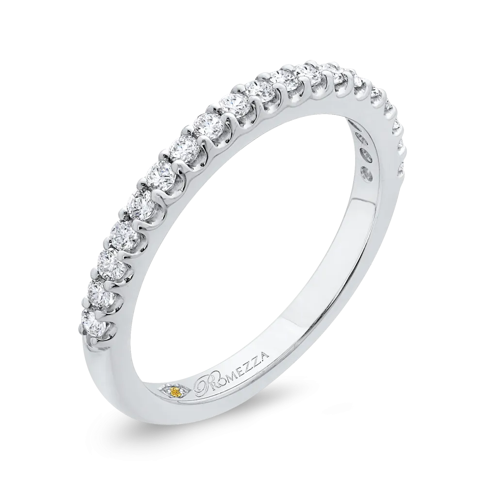 14K White Gold Round Diamond Half Eternity Wedding Band