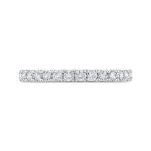 14K White Gold Round Diamond Half Eternity Wedding Band