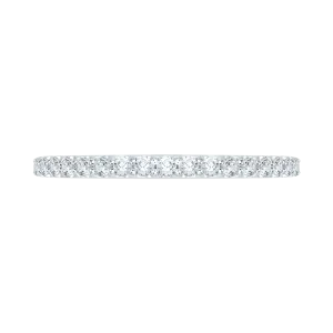 14K White Gold Round Diamond Half Eternity Wedding Band