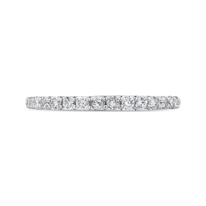 14K White Gold Round Diamond Half Eternity Wedding Band