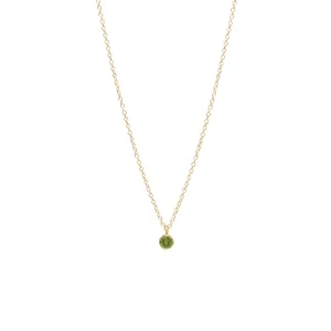 14K Yellow Gold Bezel Set Peridot Pendant