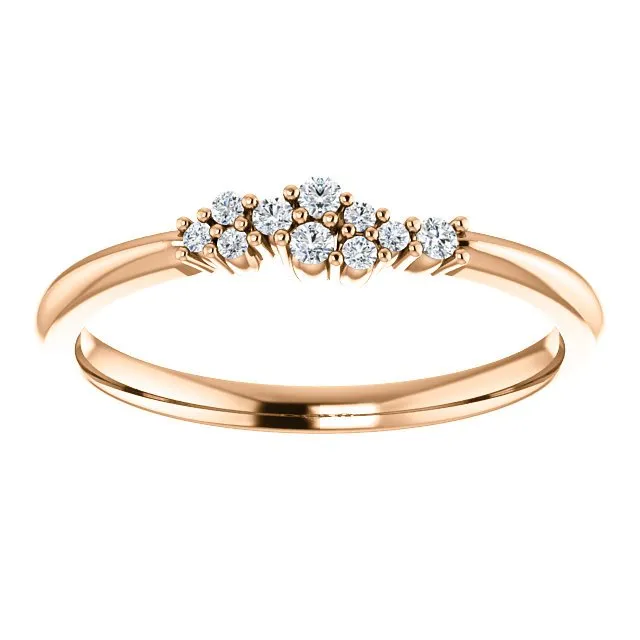 14KT Gold 1/10 CTW Diamond Stackable Cluster Ring