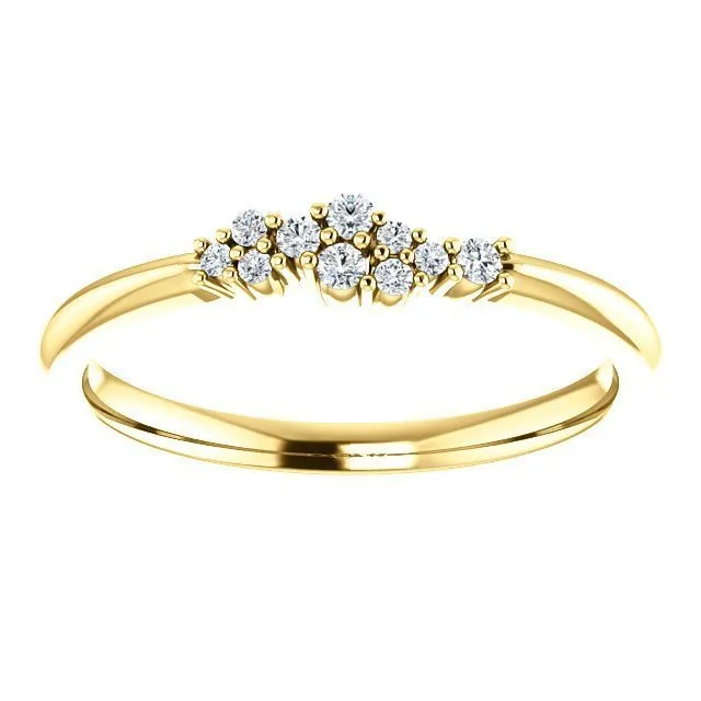 14KT Gold 1/10 CTW Diamond Stackable Cluster Ring