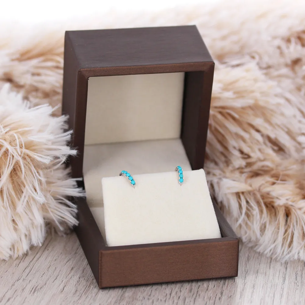 14kt Turquoise Huggies