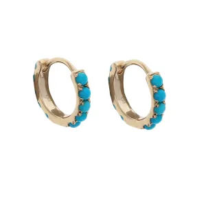 14kt Turquoise Huggies