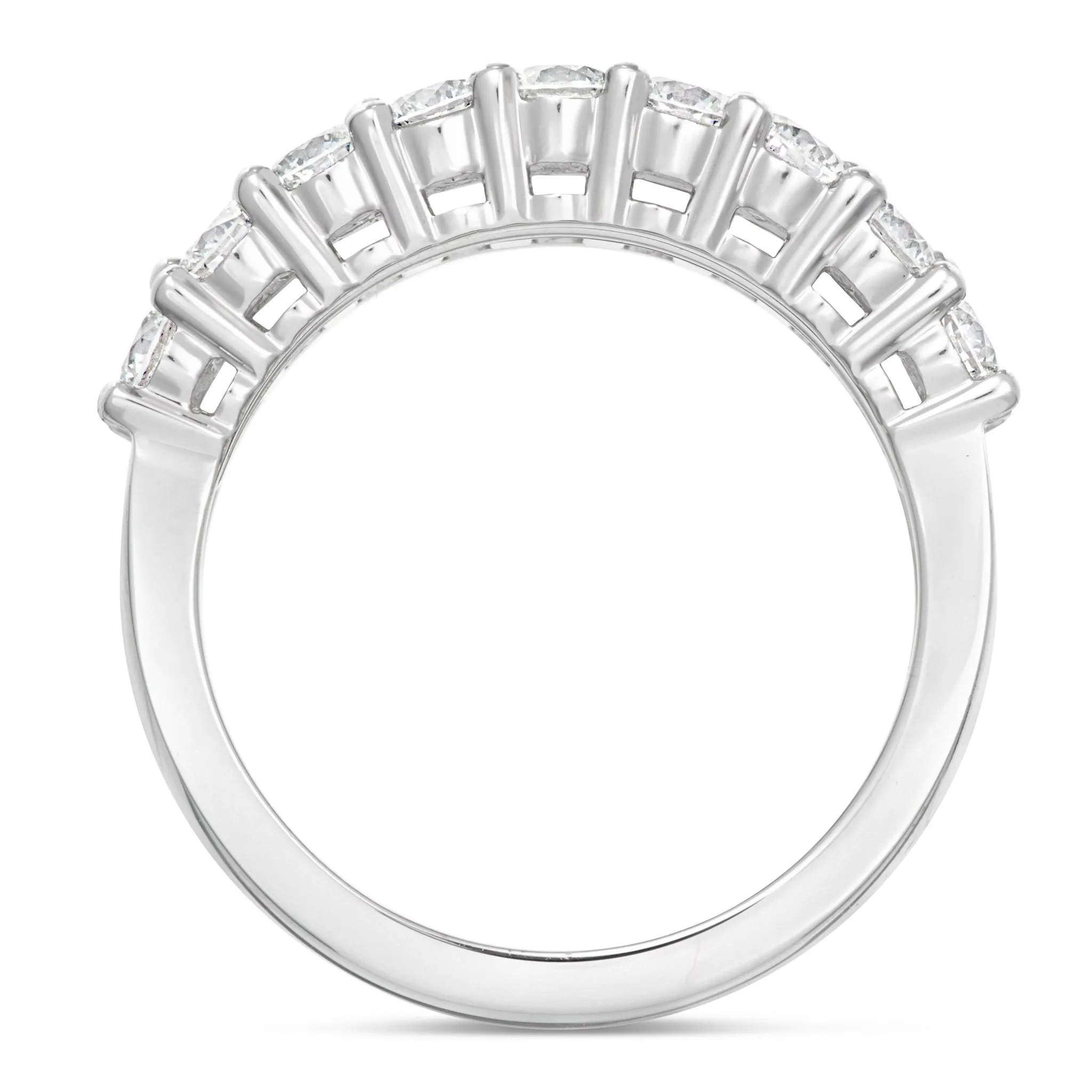 18K White Gold 2.57ctw Baguette Diamond Half Eternity Ring