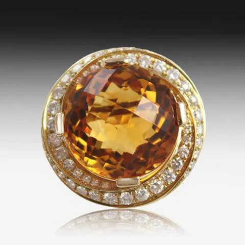 18kt Yellow Gold Citrine and Diamond ring