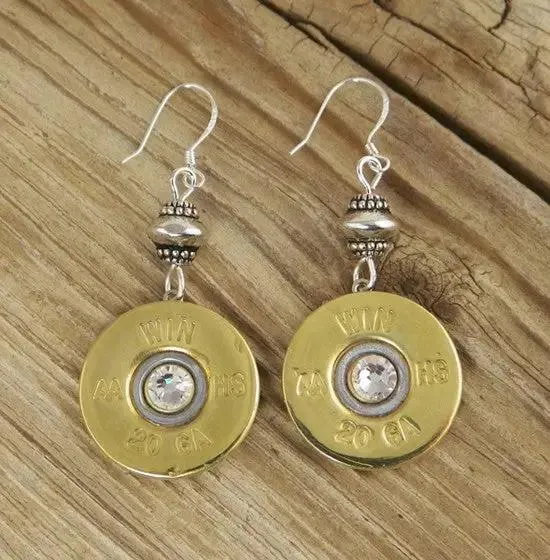 20 Gauge Shotgun Brass Dangle Earrings