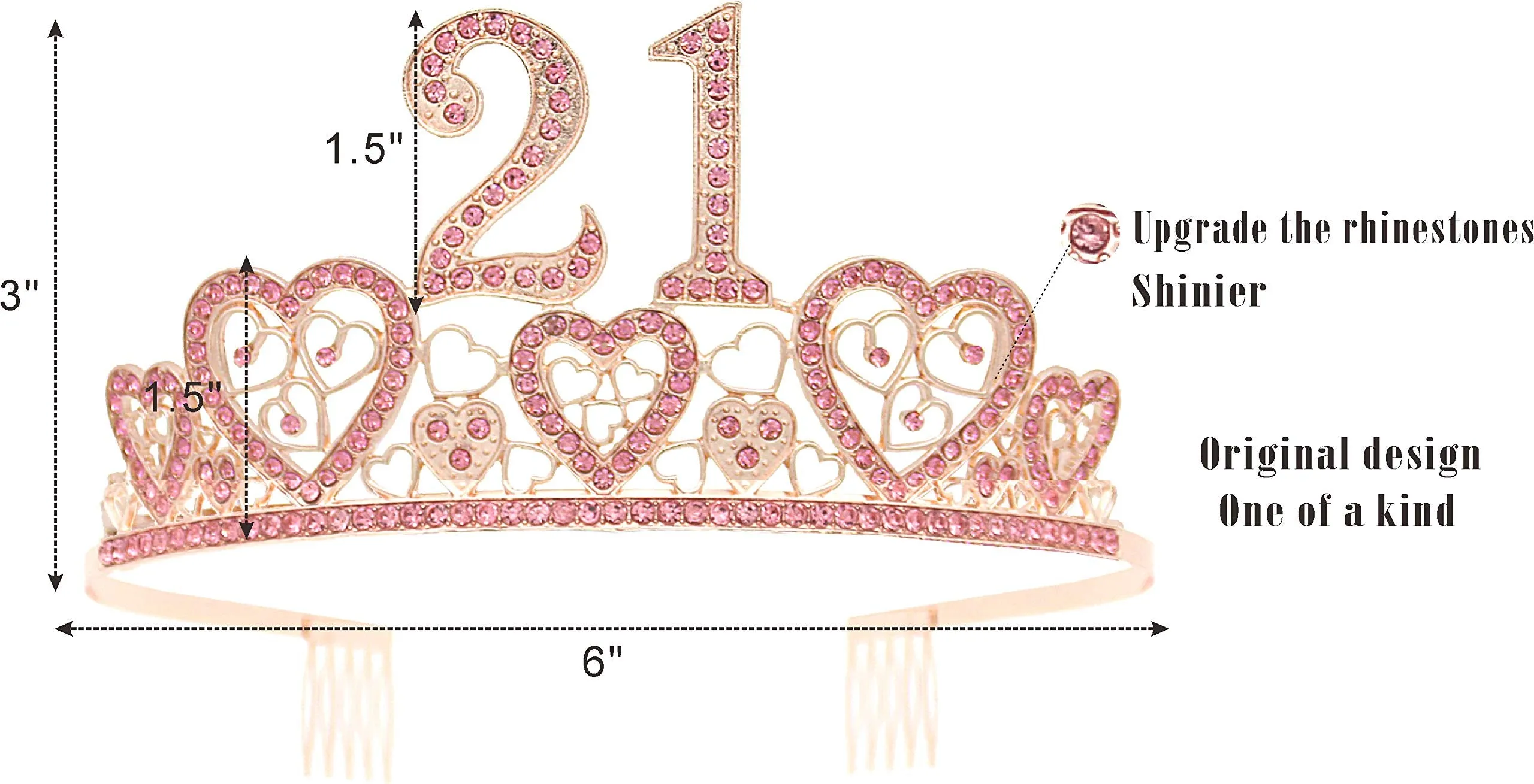 21st Birthday Pink Tiara for Women, 21st Birthday Sash and Crown, 21st Sash Birthday Girl