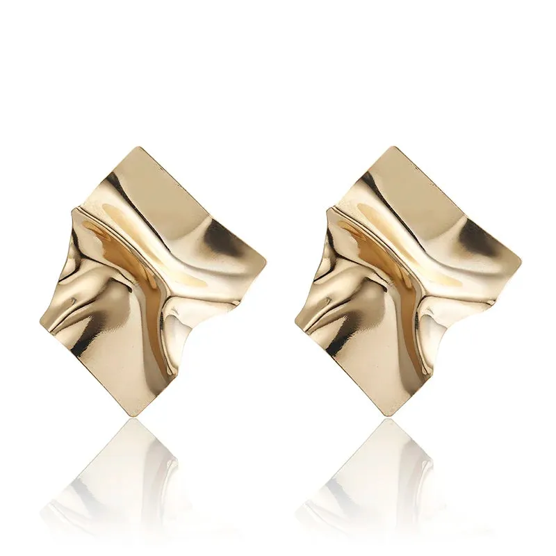 A&A Vintage Golden Square Statement Earrings