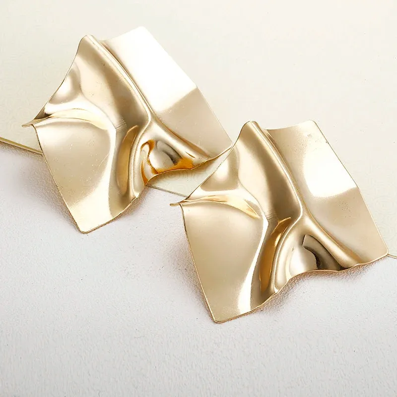 A&A Vintage Golden Square Statement Earrings