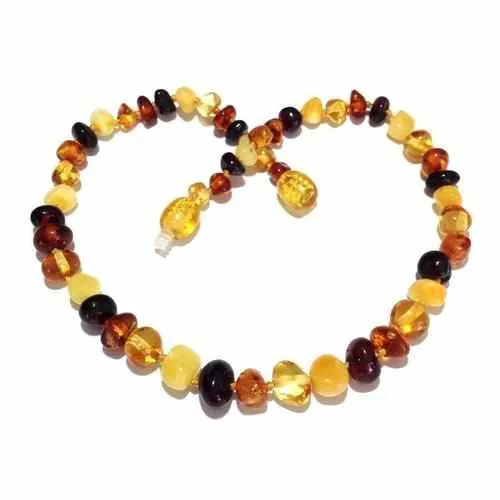 Adult Pebble Beach Polished Mixed Baltic Amber Anklet