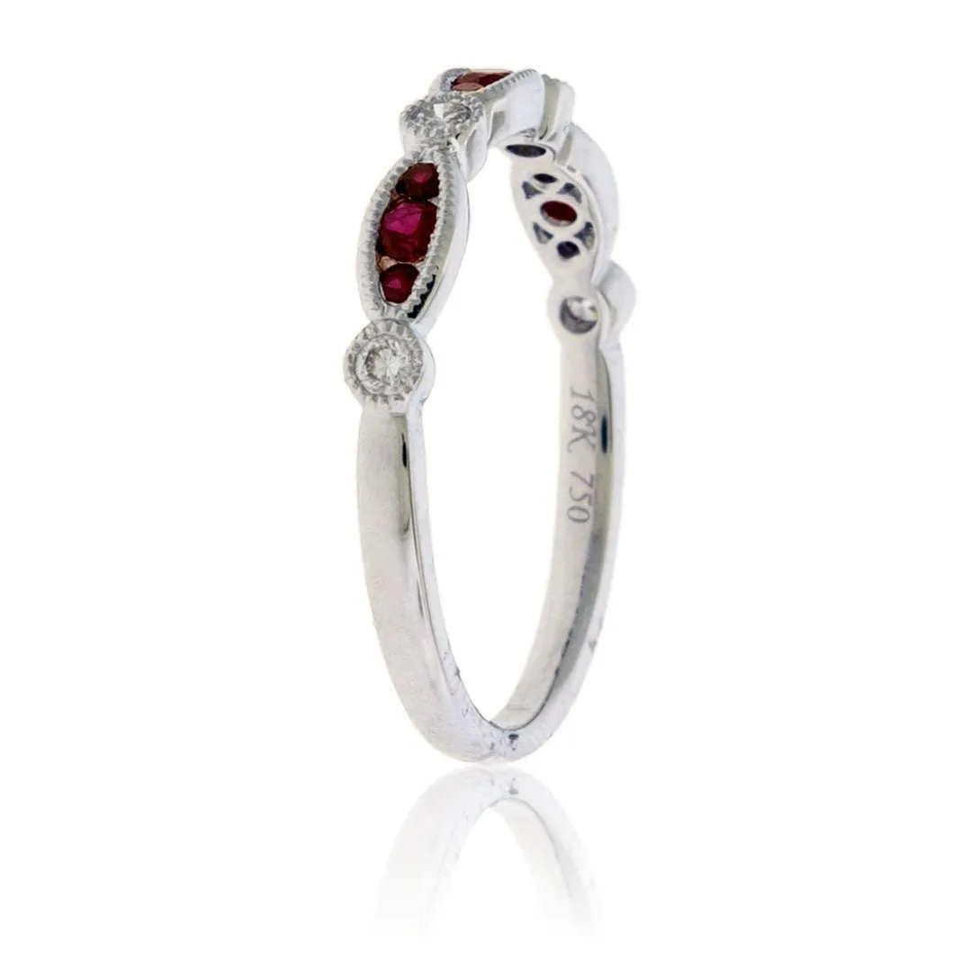 Alternating Ruby & Diamond Band