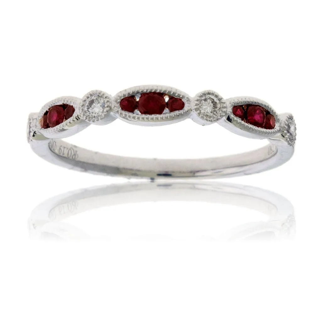 Alternating Ruby & Diamond Band