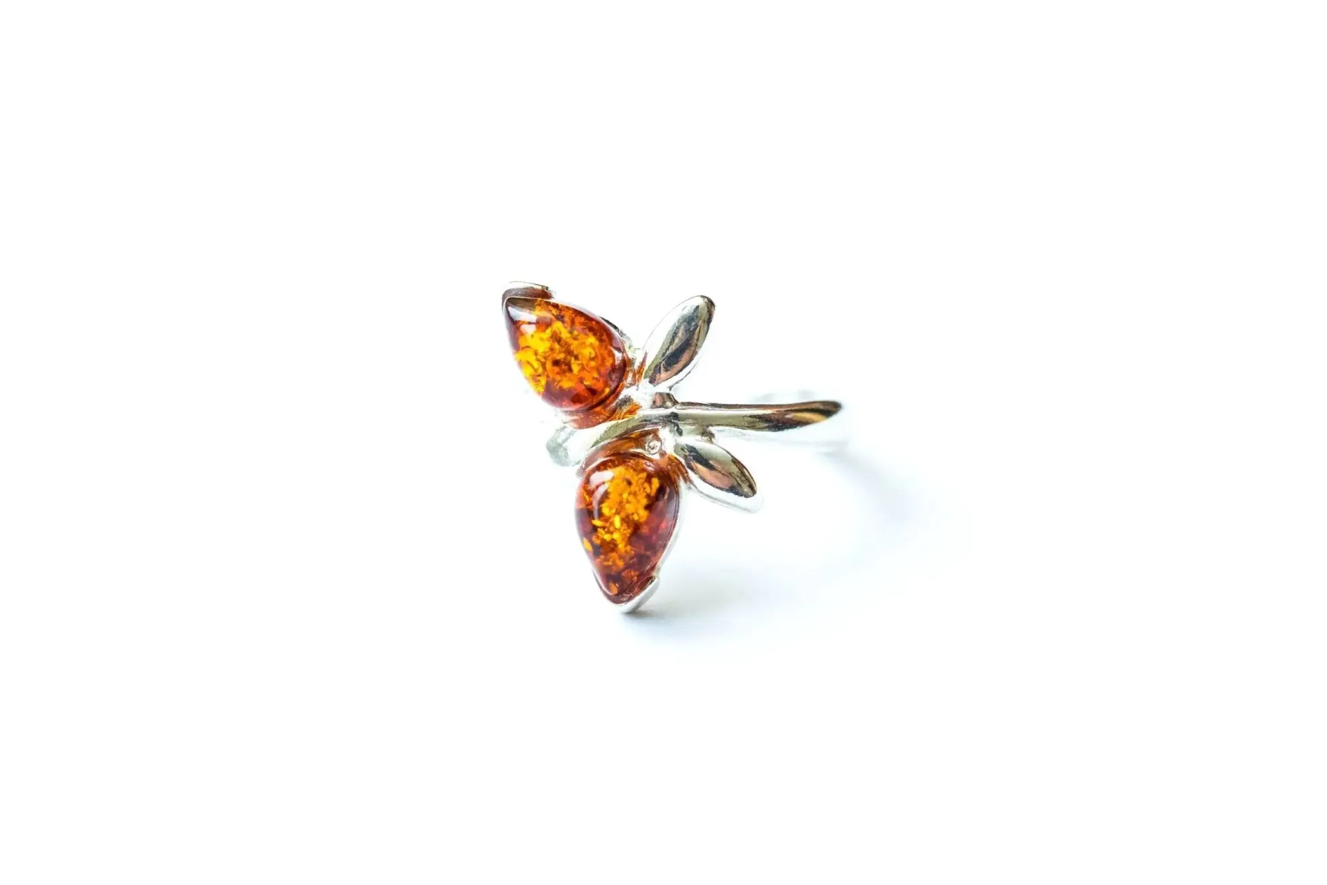 Amber Butterfly Midi Ring - Cute Quirky Sterling Silver Accessory for Everyday Wear