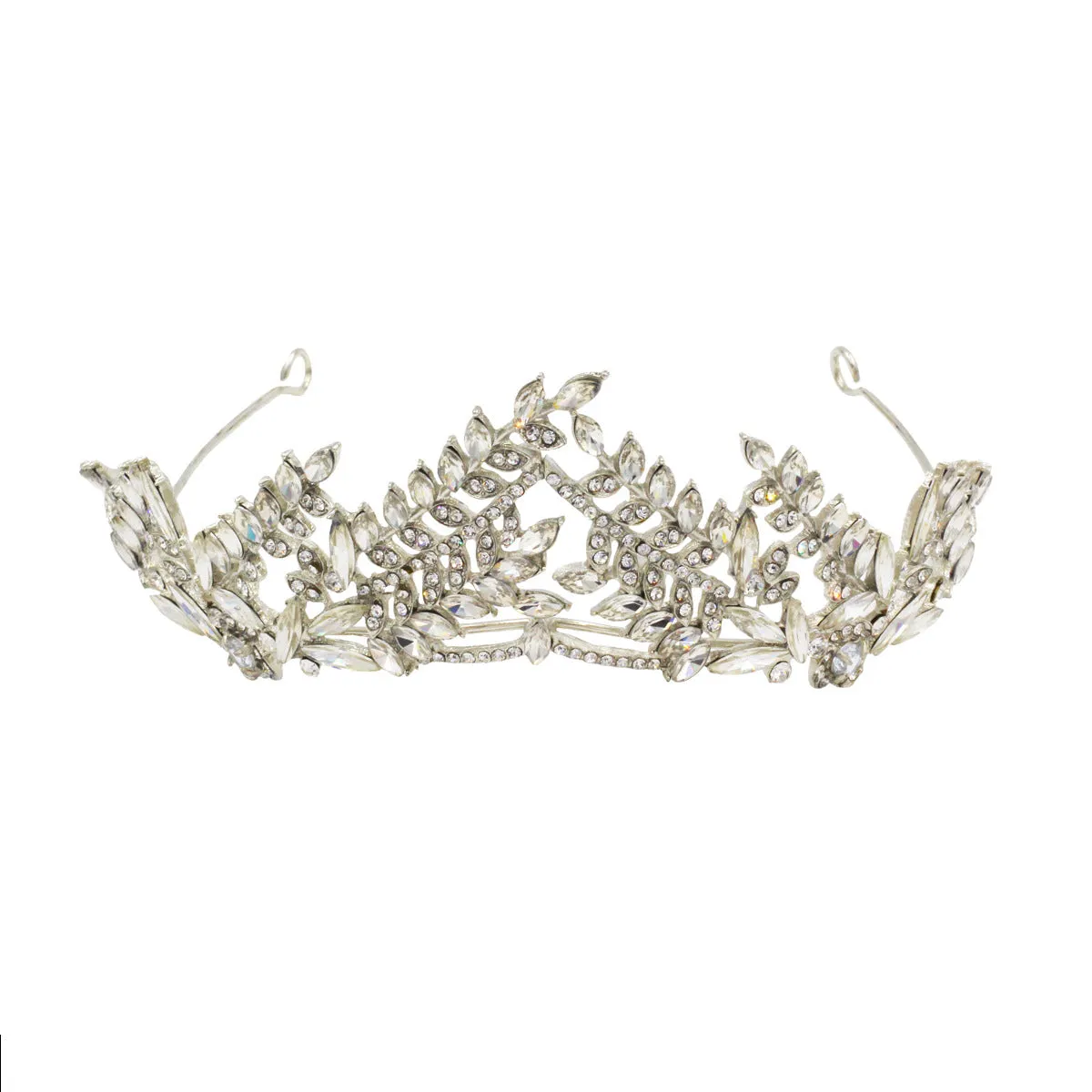 Arched Crystal Leaves Wedding Tiara