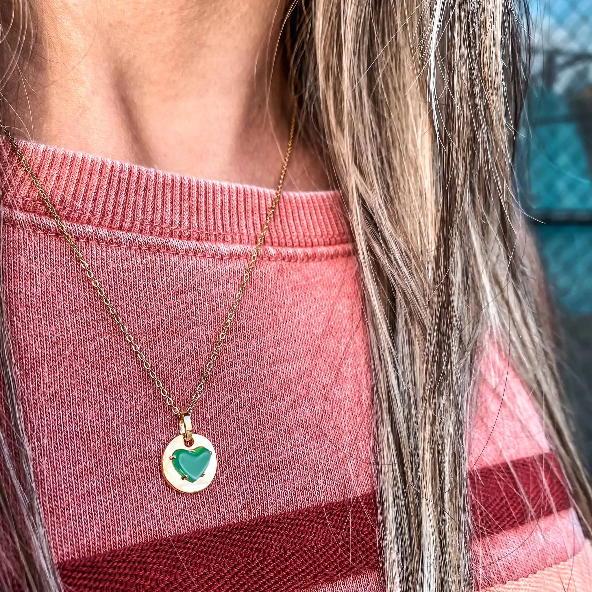 AUGUST Birthstone Gold Jane Necklace in Peridot