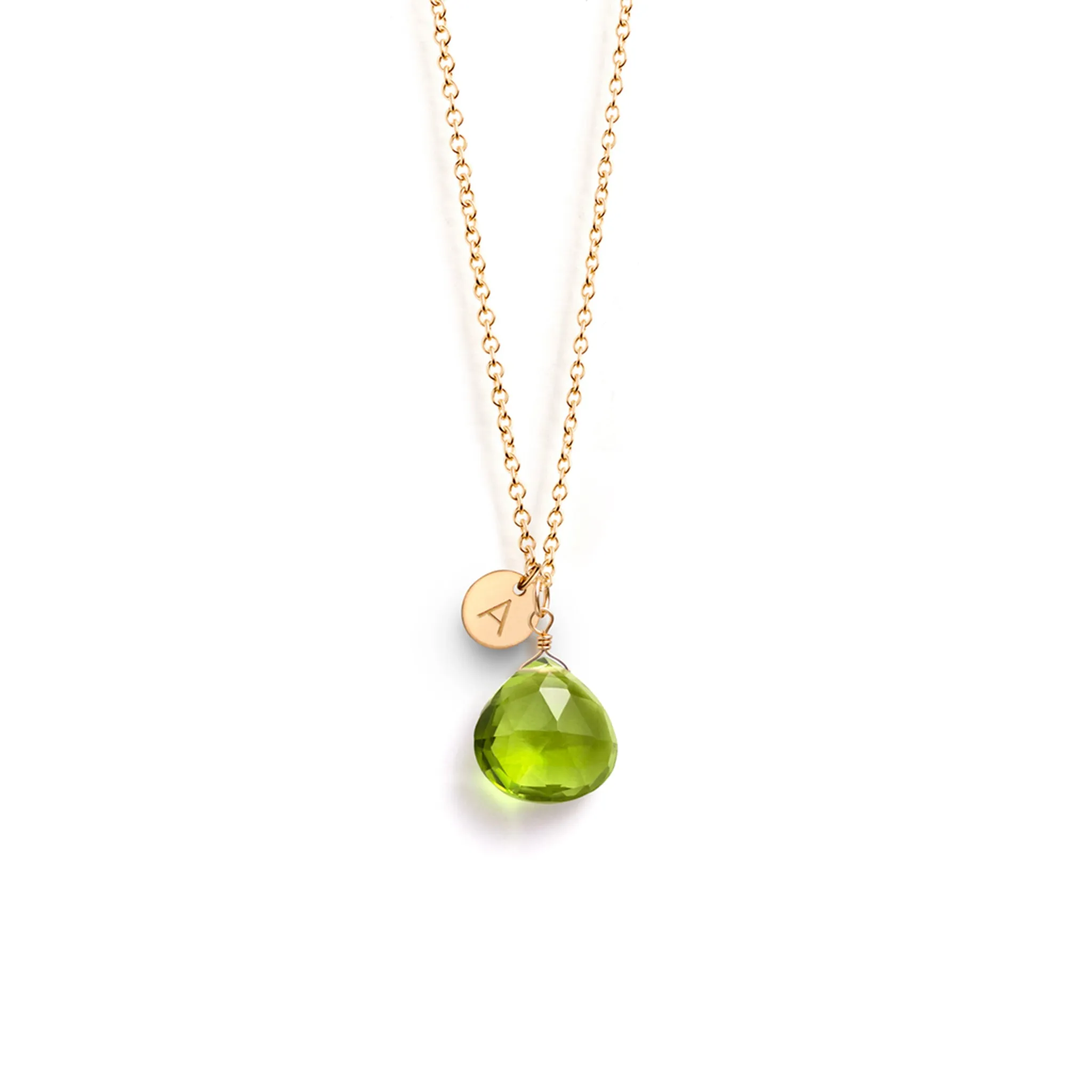 August Peridot Birthstone Necklace