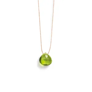 August Peridot Fine Cord Birthstone Necklace