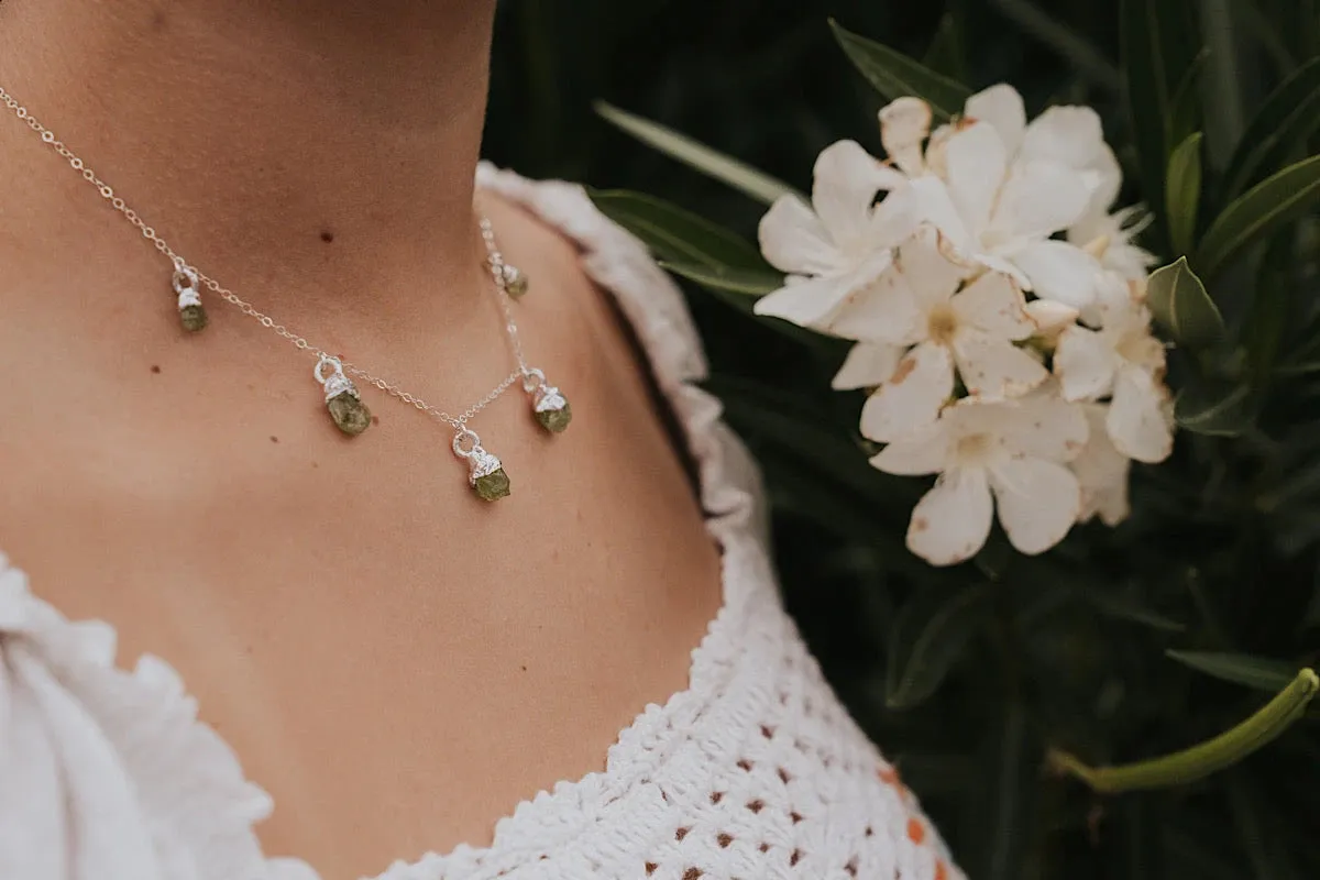 August Raindrops Necklace · Peridot