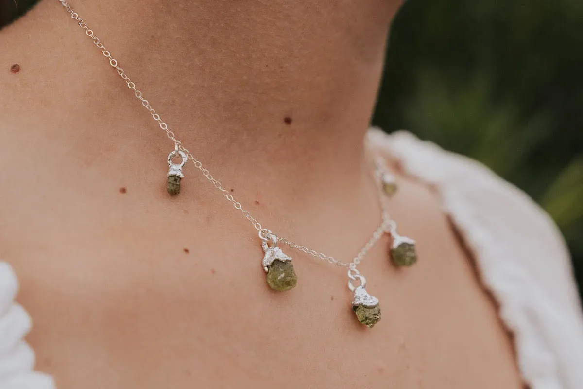 August Raindrops Necklace · Peridot