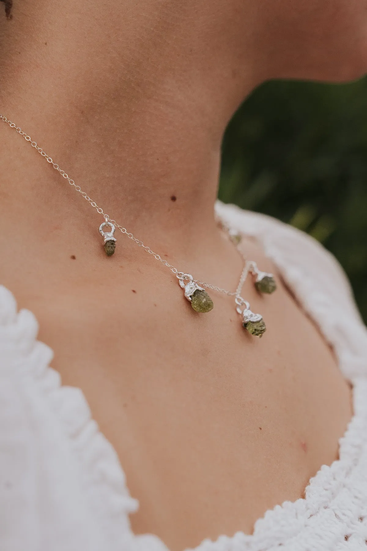 August Raindrops Necklace · Peridot