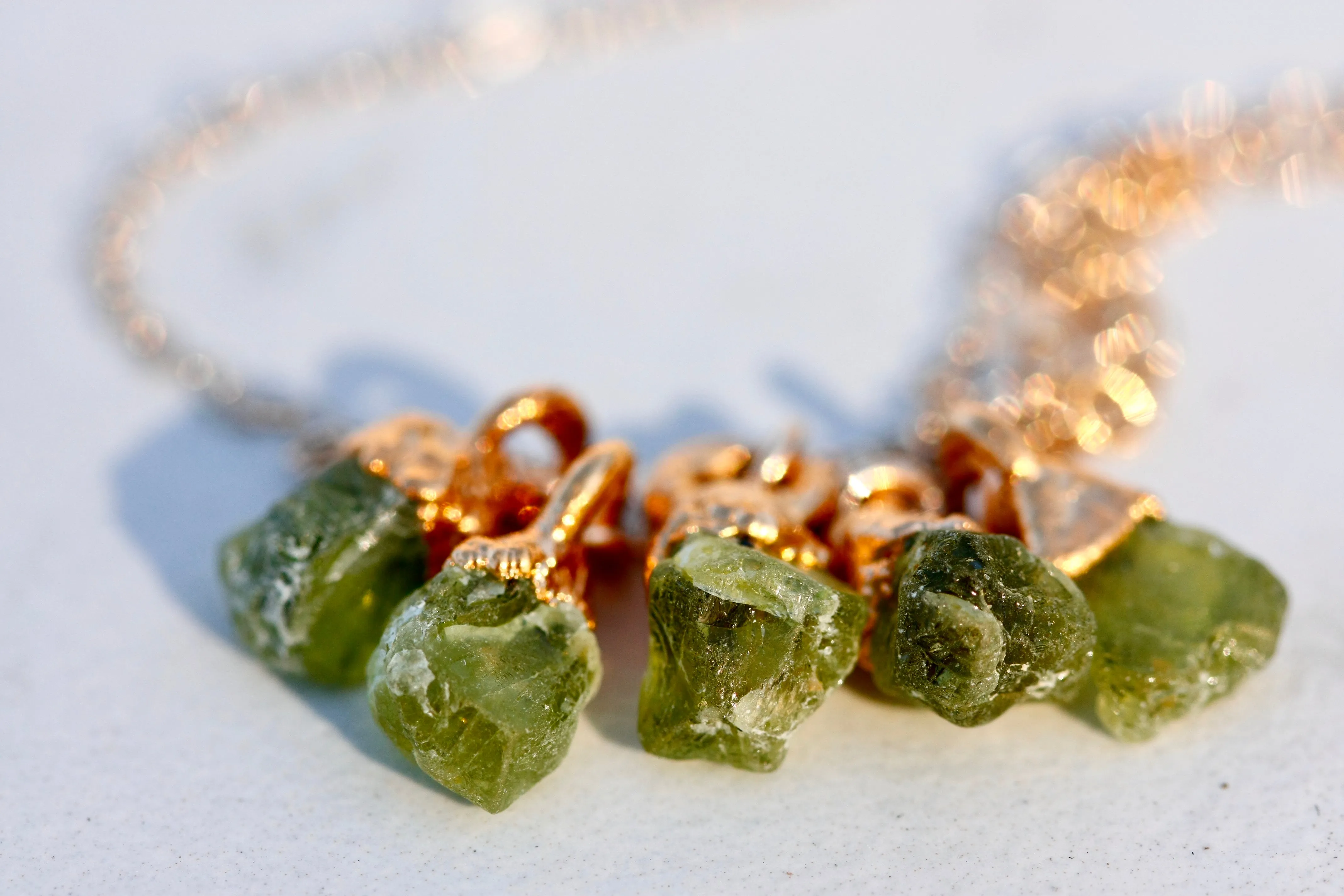 August Raindrops Necklace · Peridot