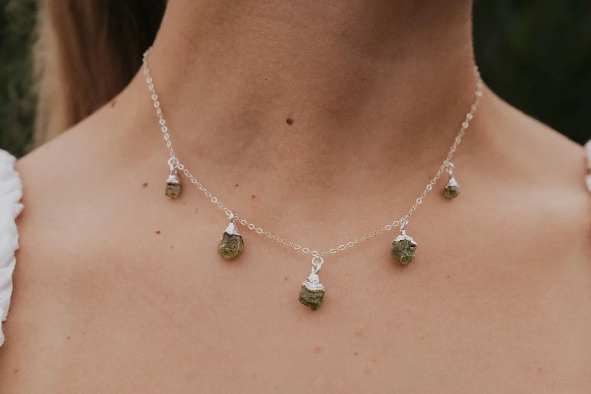 August Raindrops Necklace · Peridot