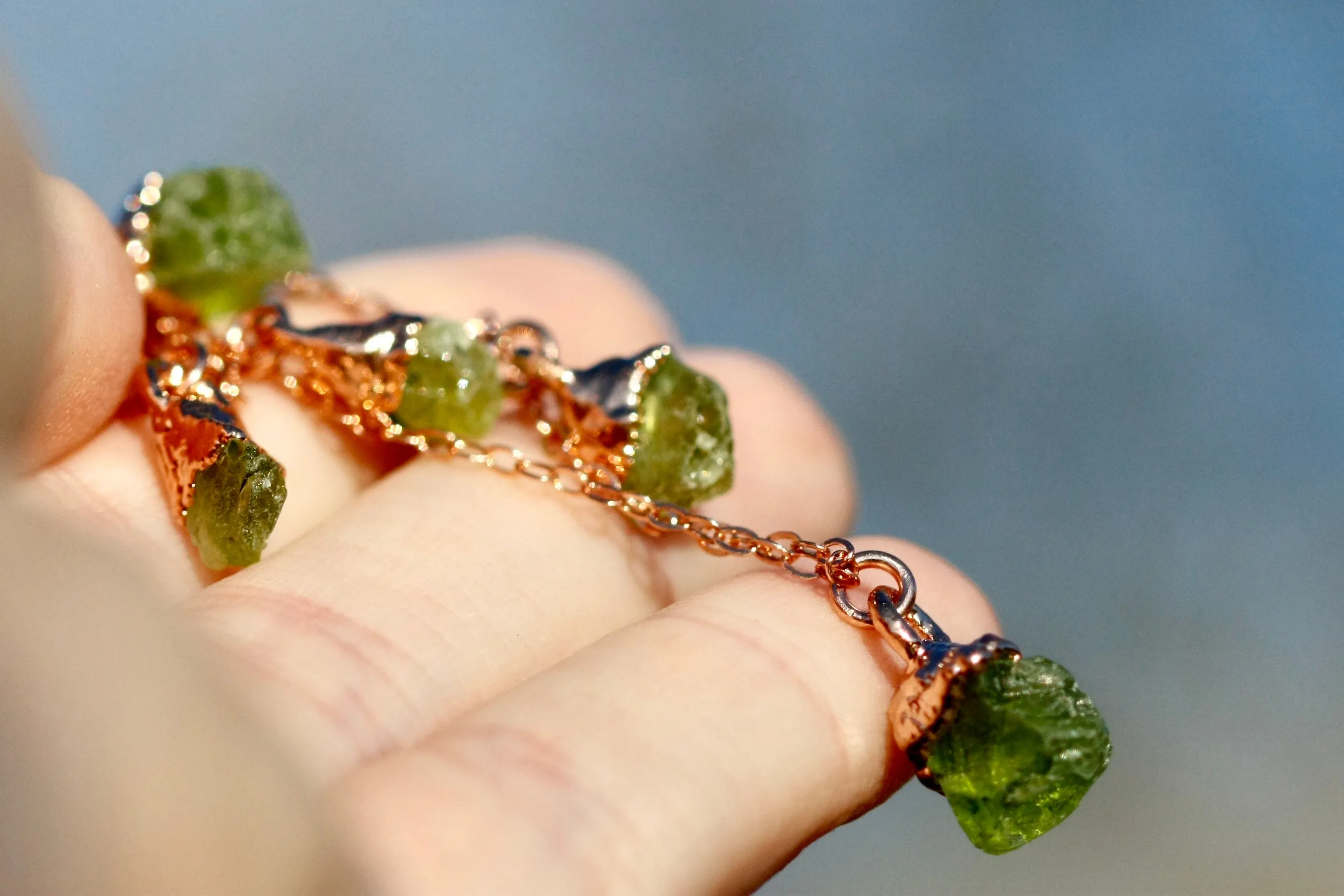 August Raindrops Necklace · Peridot