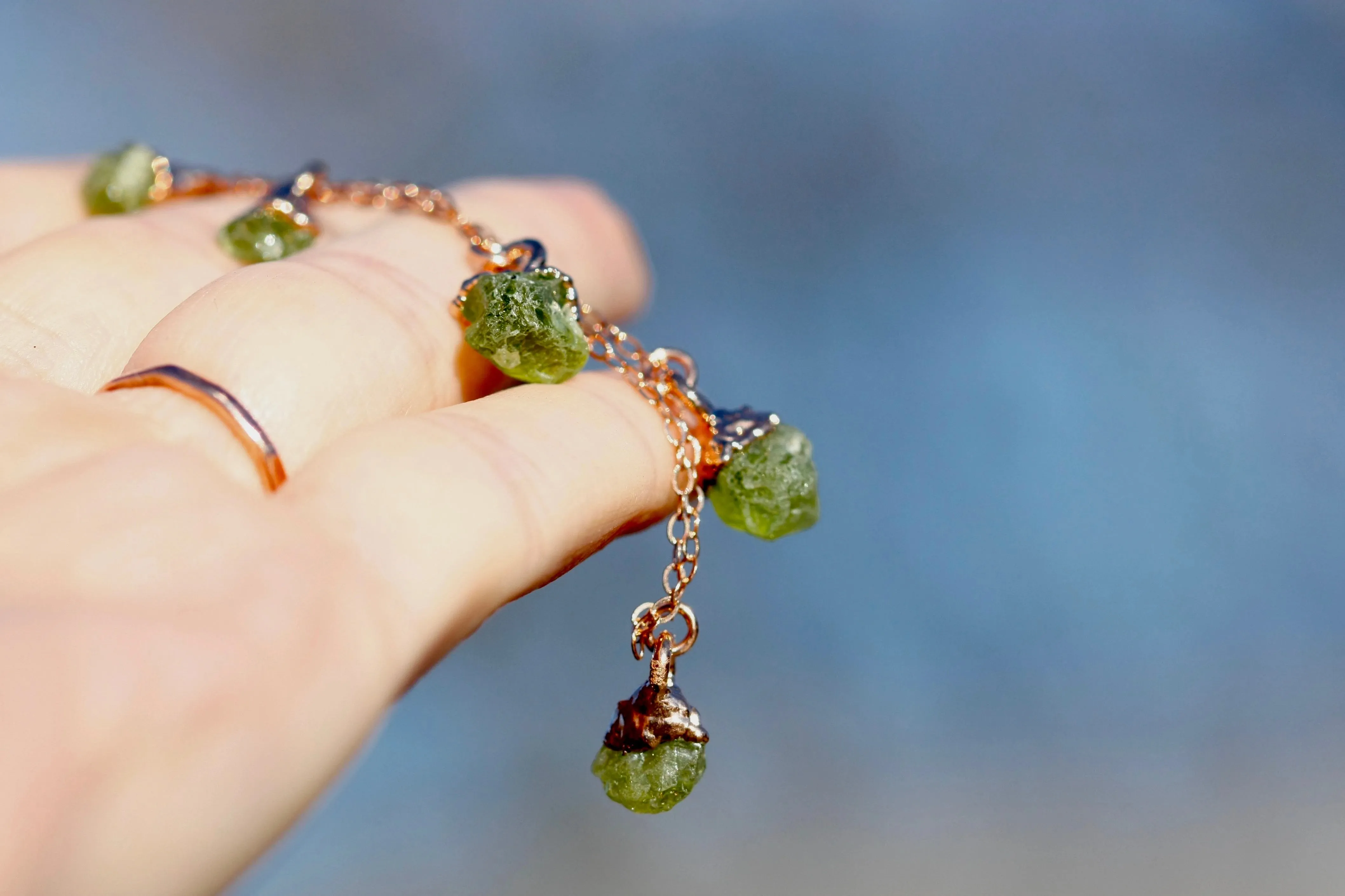 August Raindrops Necklace · Peridot