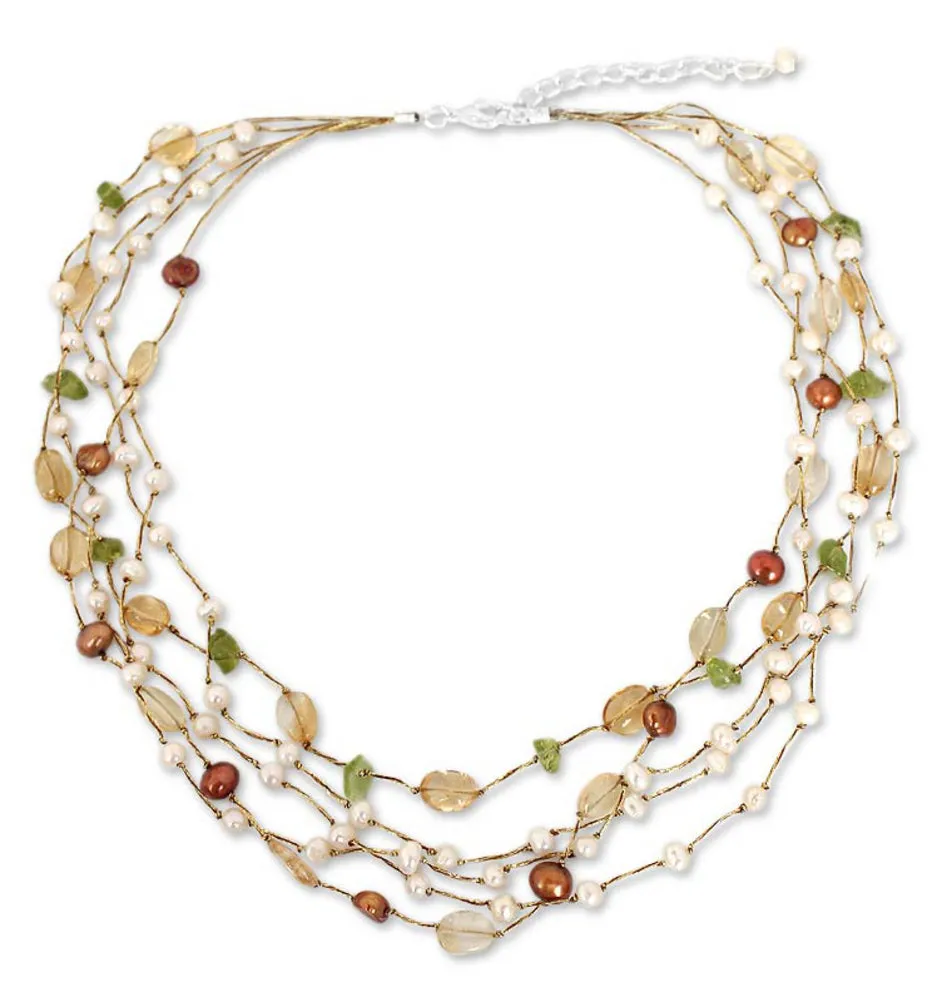 Awakening Multi-Gem & Freshwater Pearls Necklace