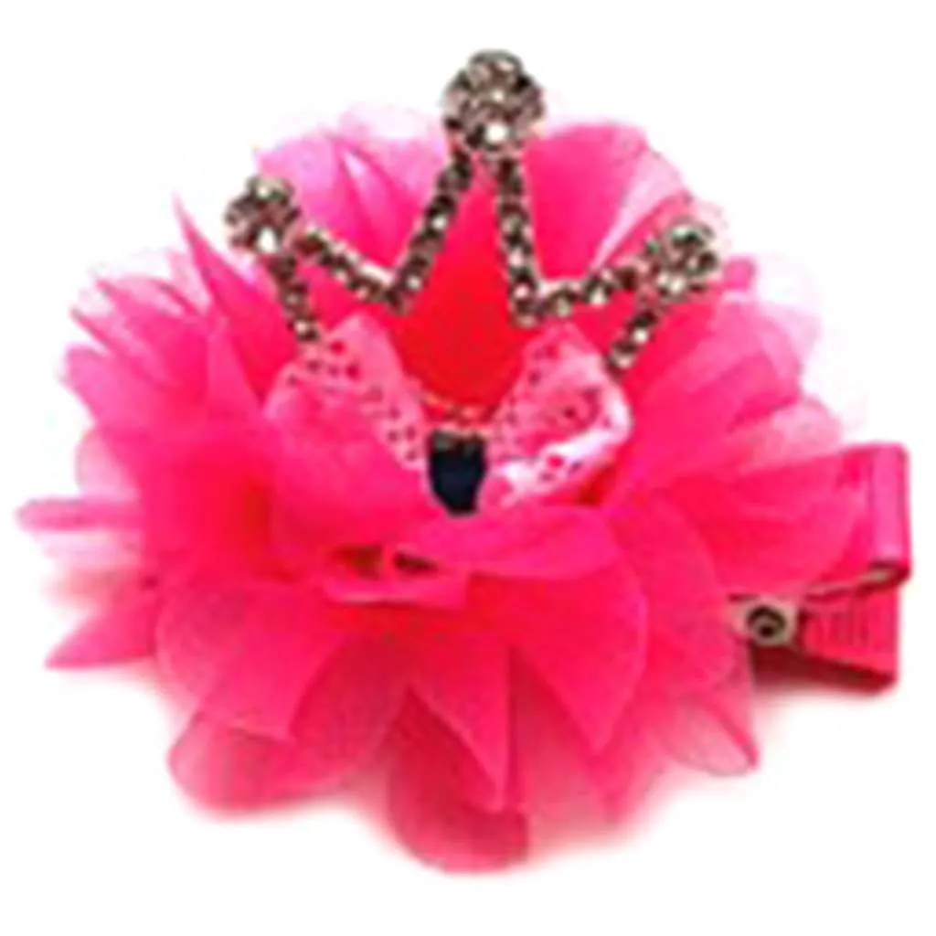 Baby Crystal Tiara Chiffon Clip