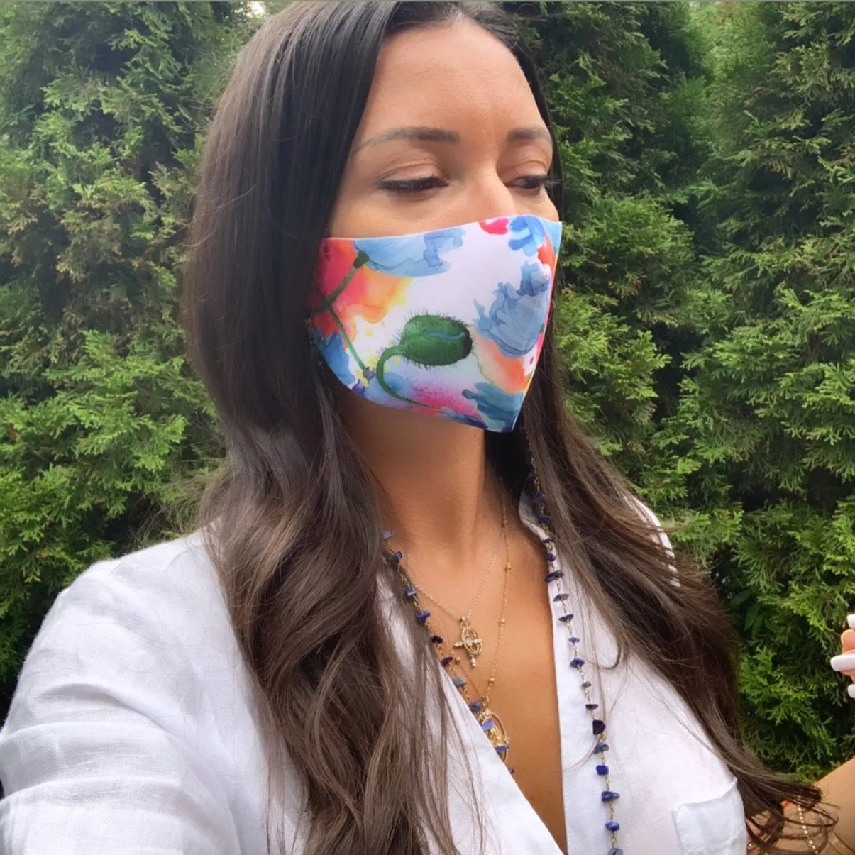 Blue Floral Facemask