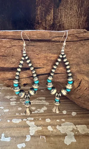 BOLD BEADED PROTECTION Sterling Silver and Turquoise Earrings