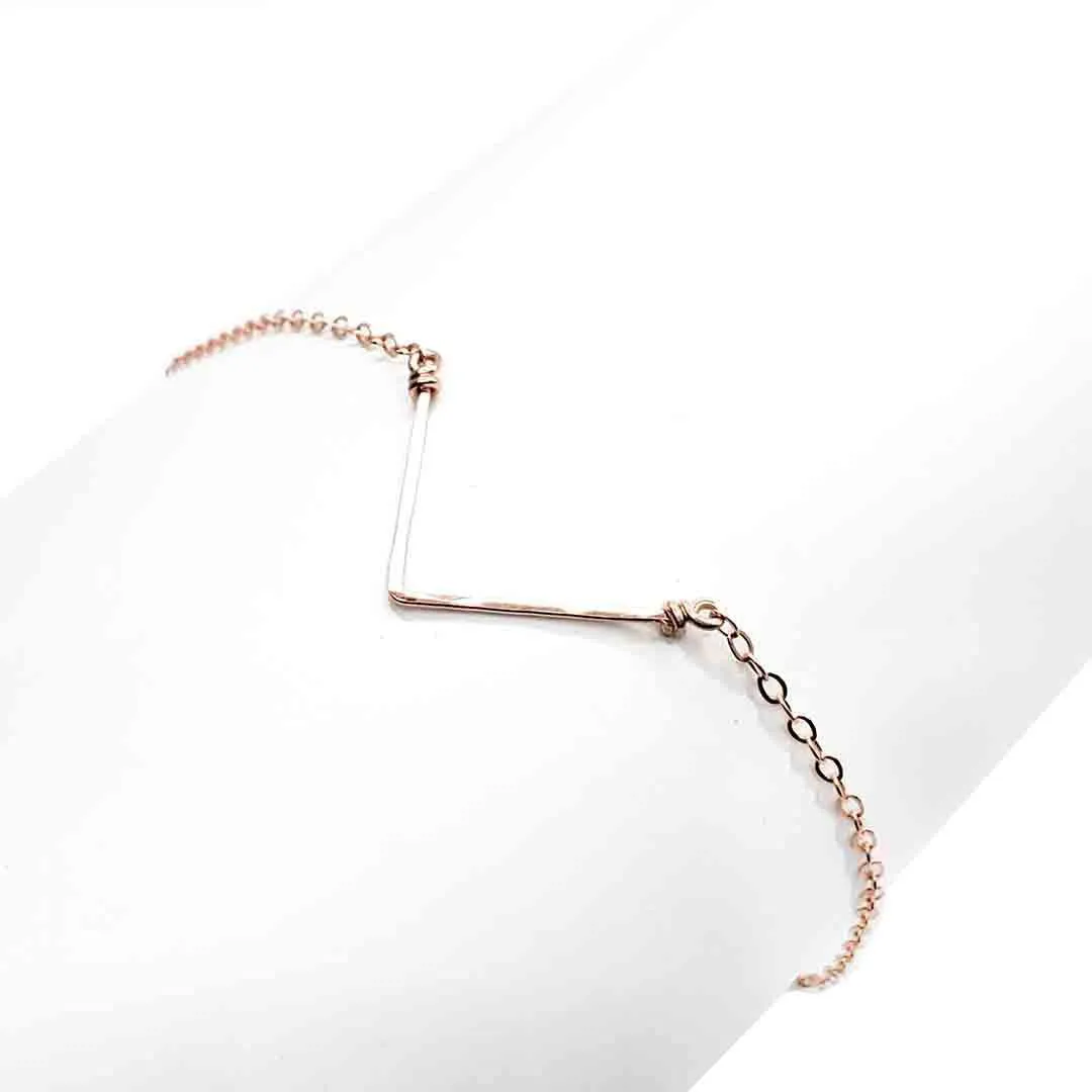 Bracelet - Chevron 14k Rose Gold-fill by Foamy Wader